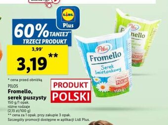 Lidl PILOS Fromello, serek puszysty 150g oferta