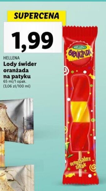 Lidl HELLENA Lody świder oranżada na patyku 65 ml oferta