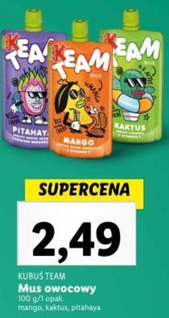 Lidl KUBUŚ TEAM Mus owocowy 100 g oferta