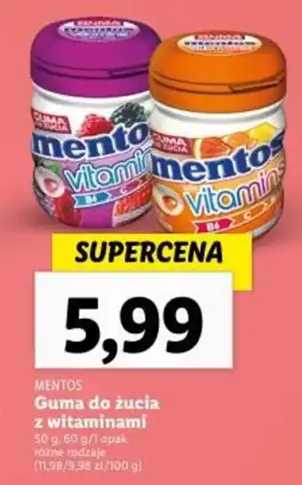 MENTOS Guma do żucia z witaminami 50-60g