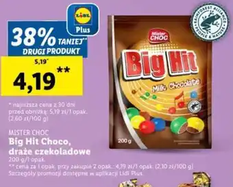Lidl MISTER CHOC Big Hit Choco, draże czekoladowe 200g oferta