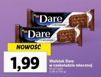 Lidl Wafelek Dare w czekoladzie mlecznej 50 g oferta