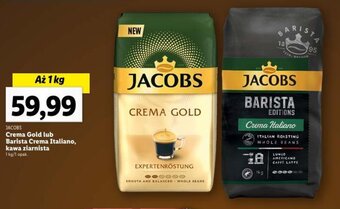 Lidl JACOBS Crema Gold lub Barista Crema Italiano, kawa ziarnista 1 kg oferta