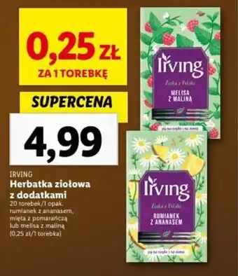 Lidl IRVING Herbatka ziołowa z dodatkami 20 torebek oferta