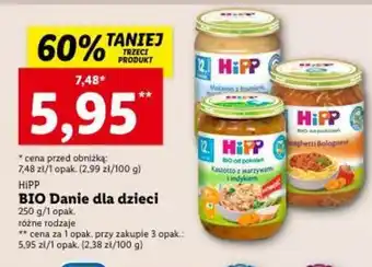 Lidl HiPP BIO Danie dla dzieci 250g oferta