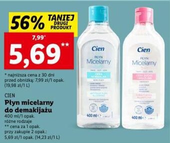 Lidl CIEN Płyn micelarny do demakijażu 400 ml oferta