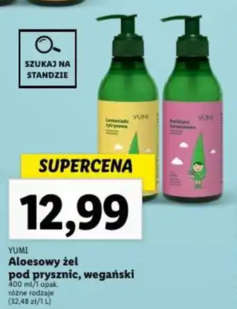 Lidl YUMI Aloesowy żel pod prysznic, wegański 400ml oferta
