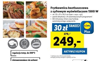 Lidl Frytkownica beztłuszczowa z cyfrowym wyświetlaczem 1500 W oferta