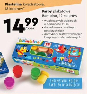 Biedronka Farby plakatowe Bambino, 12 kolorów oferta