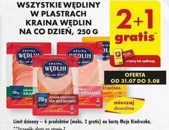 Biedronka WSZYSTKIE WĘDLINY W PLASTRACH KRAINA WĘDLIN NA CO DZIEŃ, 250 G oferta