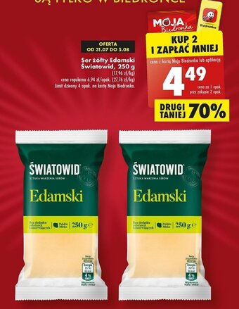 Biedronka Ser żółty Edamski Światowid, 250 g oferta