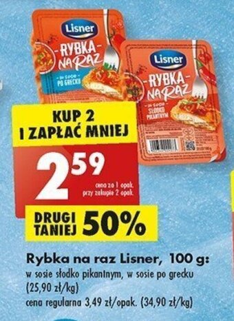 Biedronka Rybka na raz Lisner, 100 g oferta