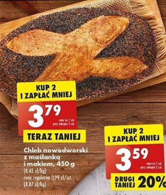 Biedronka Chleb nowodworski z maślanką i makiem, 450 g oferta