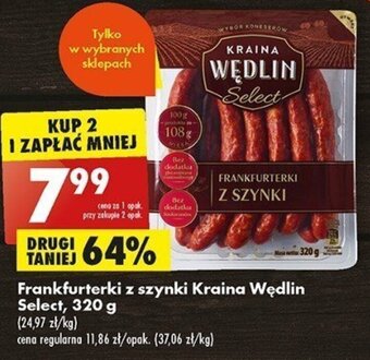 Biedronka Frankfurterki z szynki Kraina Wędlin Select, 320 g oferta