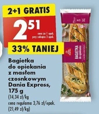Biedronka Bagietka do opiekania z masłem czosnkowym Dania Express, 175 g oferta