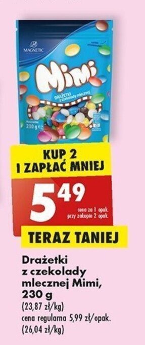 Biedronka Drażetki z czekolady mlecznej Mimi, 230 g oferta