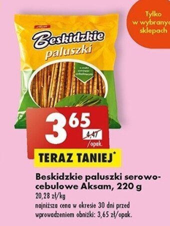 Biedronka Beskidzkie paluszki serowo-cebulowe Aksam, 220 g oferta