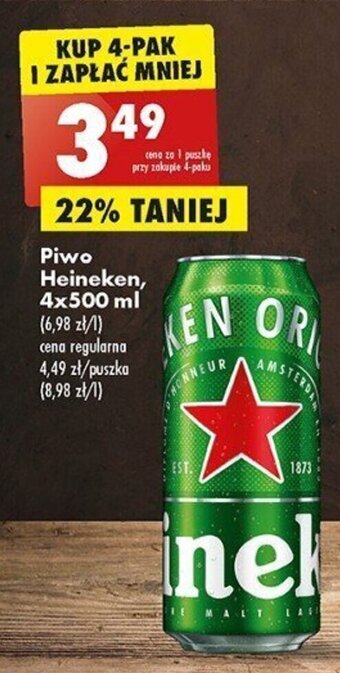 Biedronka Piwo Heineken, 500 ml oferta