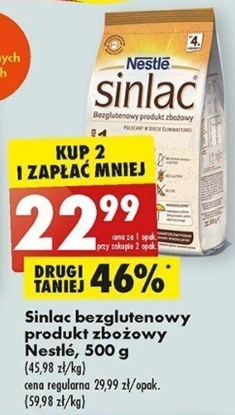 Biedronka Sinlac bezglutenowy produkt zbożowy Nestlé, 500 g oferta