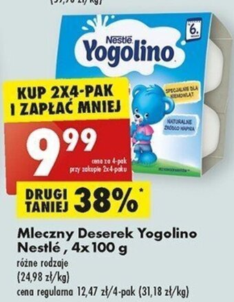 Biedronka Mleczny Deserek Yogolino Nestlé, 4x100 g oferta