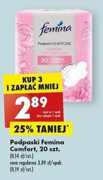 Biedronka Podpaski Femina Comfort, 20 szt. oferta