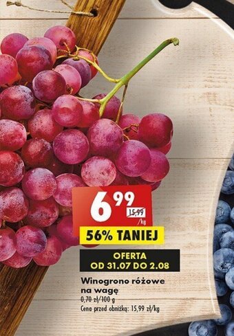 Biedronka Winogrono różowe na wagę 1 kg oferta