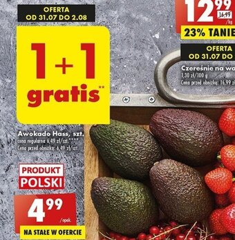 Biedronka Awokado Hass, szt. 1+1 gratis oferta