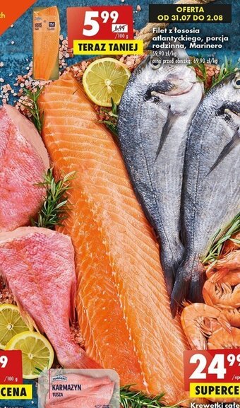 Biedronka Filet z łososia atlantyckiego, porcja rodzinna, Marinero 100 g oferta