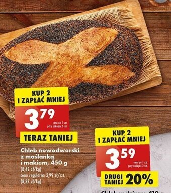 Biedronka Chleb nowodworski z maślanką i makiem, 450 g oferta