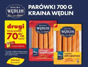 Biedronka PARÓWKI 700 G KRAINA WĘDLIN drugi tańszy produkt 70% taniej oferta