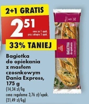 Biedronka Bagietka do opiekania z masłem czosnkowym Dania Express, 175 g oferta