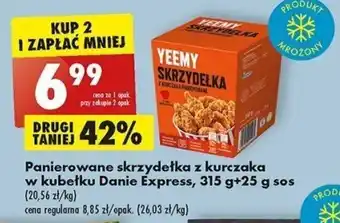 Biedronka Panierowane skrzydełka z kurczaka w kubełku Danie Express, 315 g+25 g sos oferta