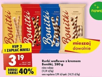 Biedronka Rurki waflowe z kremem Bonitki, 280 g oferta