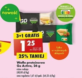 Biedronka Wafle proteinowe Go Active, 26 g oferta