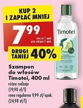 Biedronka Szampon do włosów Timotei, 400 ml oferta