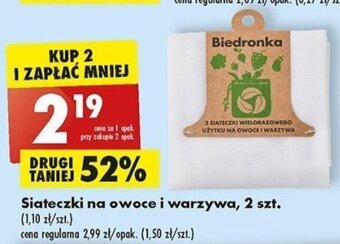 Biedronka Siateczki na owoce i warzywa, 2 szt. oferta