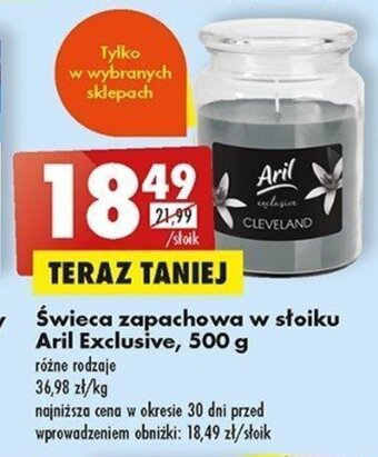 Biedronka Świeca zapachowa w słoiku Aril Exclusive, 500 g oferta