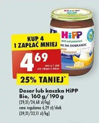 Biedronka Deser lub kaszka HiPP Bio, 160 g/190 g oferta