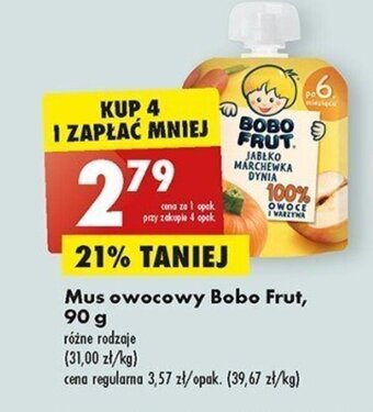 Biedronka Mus owocowy Bobo Frut, 90 g oferta