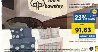 Lidl Posciel z bawełny satynowej: 2 poszewki na poduszki 70 x 80 cm, poszewka na kołdrę 220 x 200 cm oferta