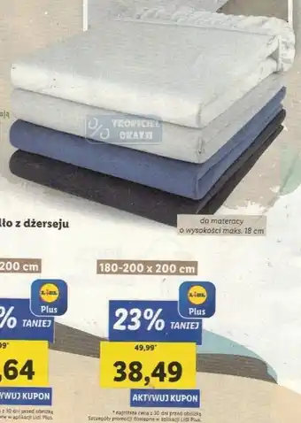 Prześcieradło z dżerseju z gumką: 180-200 x 200 cm