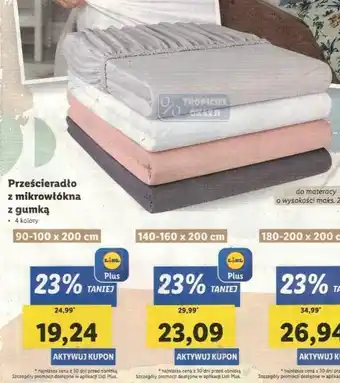 Lidl Prześcieradło z mikrowłókna z gumką: 90-100 x 200 cm oferta