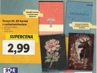 Lidl Zeszyt A5, 60 kartek z uszlachetnieniem oferta
