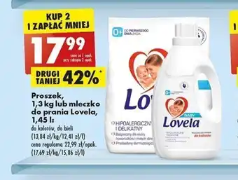 Biedronka Proszek, 1,3 kg lub mleczko do prania Lovela, 1,45 l oferta