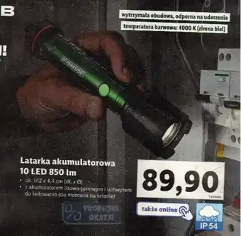 Lidl Latarka akumulatorowa 10 LED 850 Im oferta