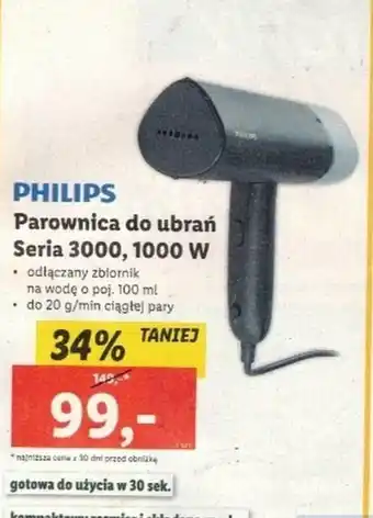 Lidl PHILIPS Parownica do ubrań Seria 3000, 1000 W oferta