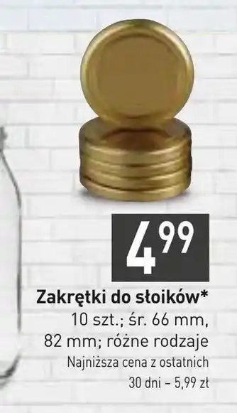 Stokrotka Market Zakrętki do słoików 10 szt.; śr. 66 mm, 82 mm oferta