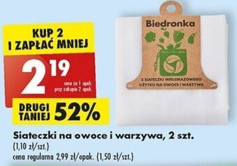 Biedronka Siateczki na owoce i warzywa, 2 szt. oferta