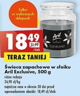 Biedronka Świeca zapachowa w słoiku Aril Exclusive, 500 g oferta