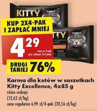 Biedronka Karma dla kotów w saszetkach Kitty Excellence, 4x85 g oferta